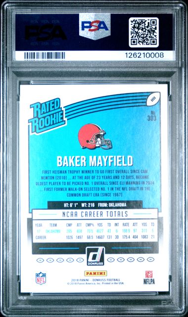2018 Panini Donruss Baker Mayfield #303 PSA 10