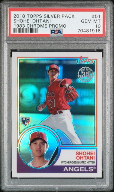 2018 Topps Shohei Ohtani Silver Pack 1983 Chrome Promo #51 PSA 10