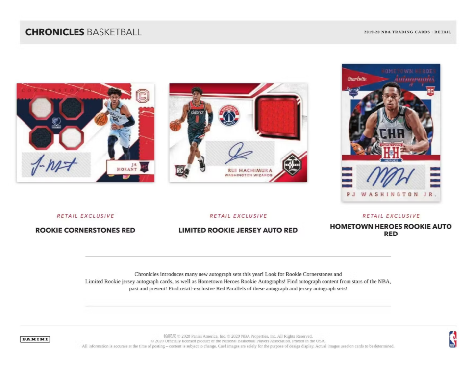2019-20 Panini Chronicles Basketball Cello Fat Pack Box