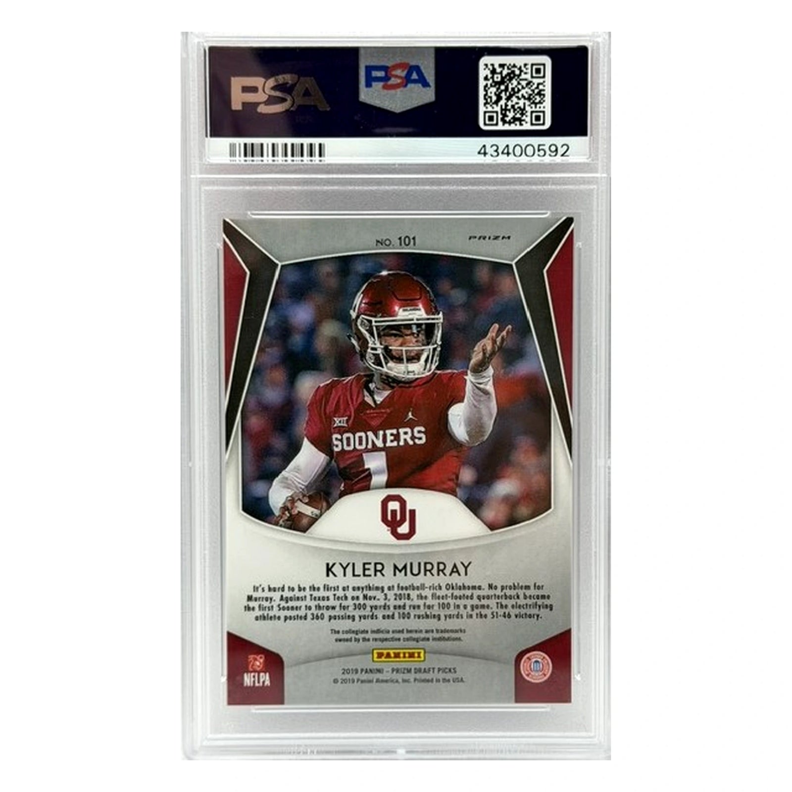 2019 Panini Prizm Draft Picks Kyler Murray Blue Prizm PSA 10
