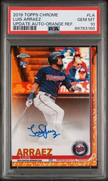 2019 Topps Chrome Luis Arraez Update Auto Orange /25 PSA 10 (POP 5)