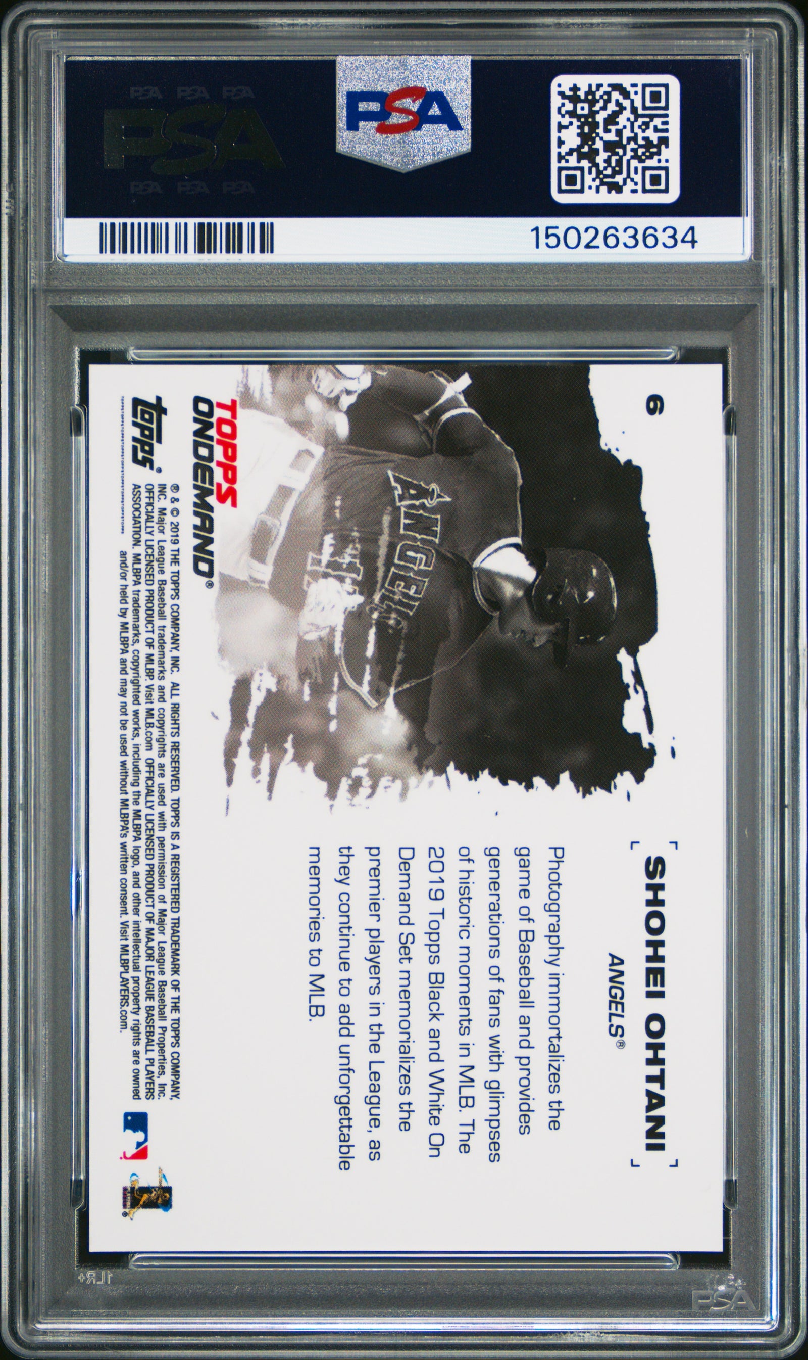 2019 Topps On Demand Shohei Ohtani Black and White PSA 10