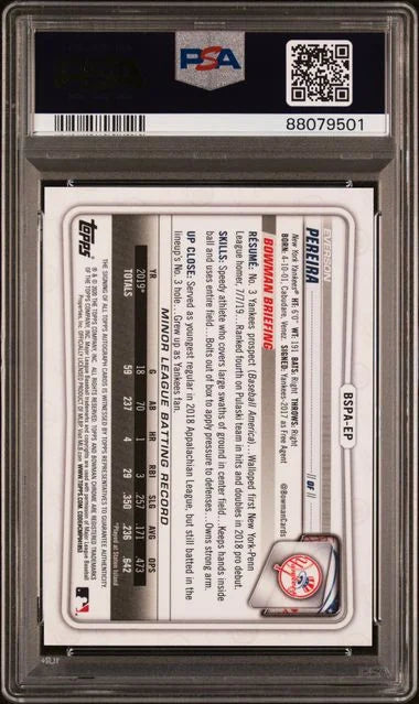 2020 Bowman Chrome Sapphire Everson Pereira Orange Auto /25 PSA 10 (POP 8)