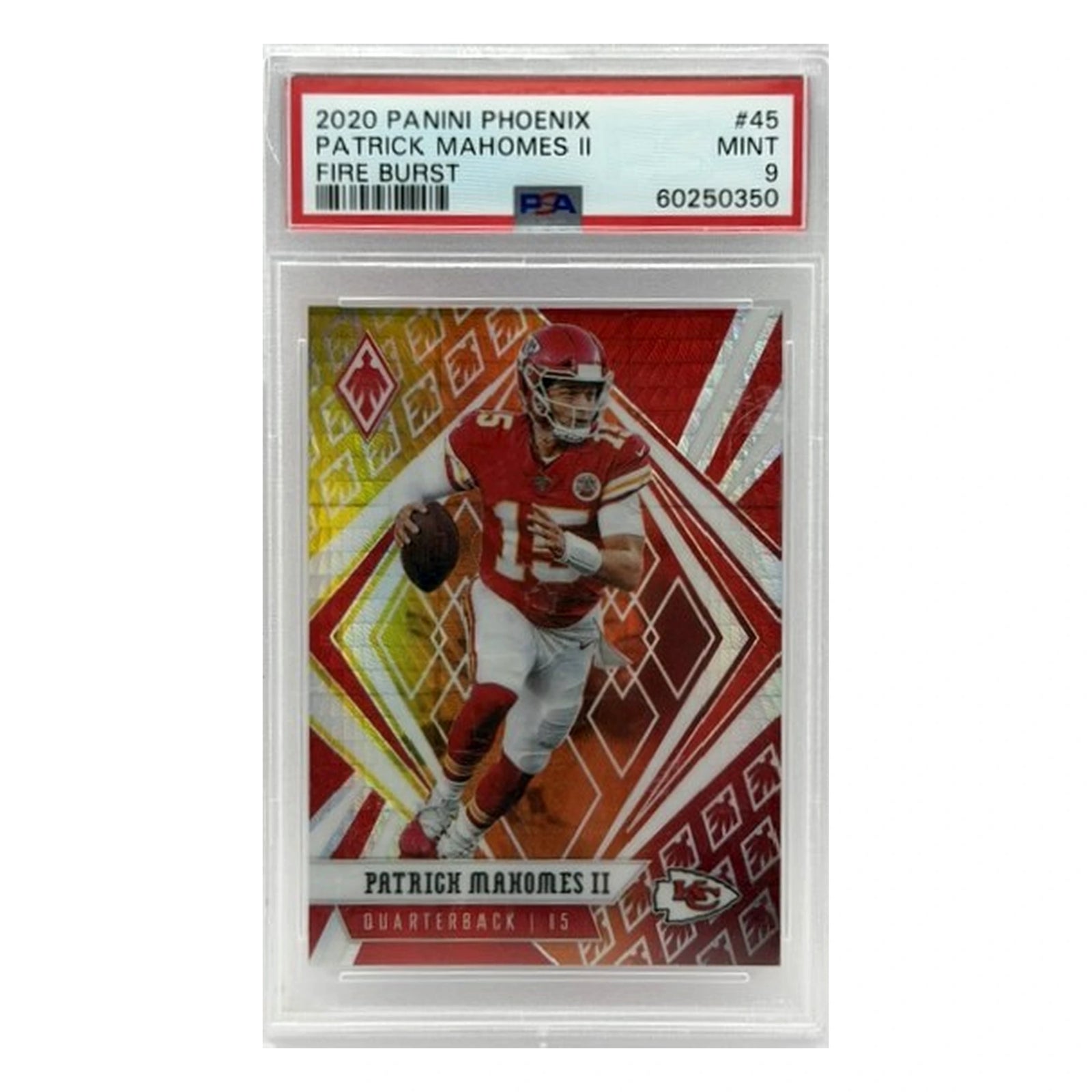 2020 Panini Phoenix Patrick Mahomes Fire Burst PSA 9