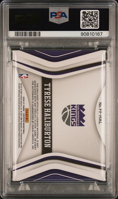 2020 Panini Certified Tyrese Haliburton RC Freshman Fabric Signatures PSA 10, Auto 9