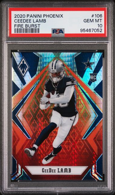 2020 Panini Phoenix CeeDee Lamb RC Fire Burst PSA 10