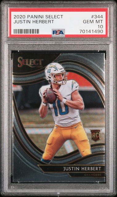 2020 Panini Select Justin Herbert #344 PSA 10