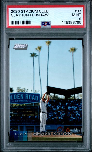 2020 STADIUM CLUB CLAYTON KERSHAW #87 PSA 9