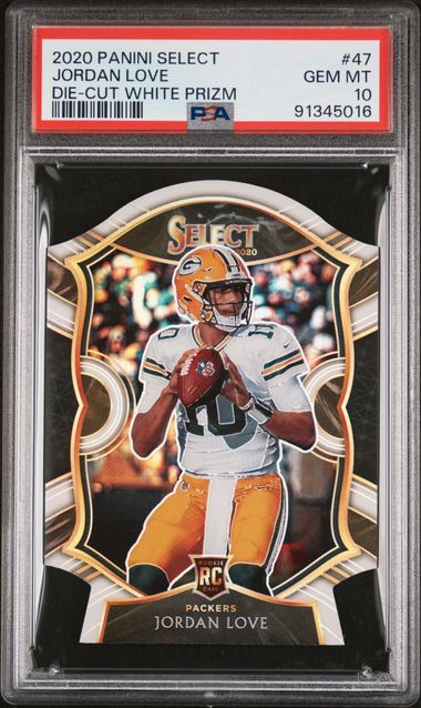2020 Select Jordan Love Die Cut White Prizm #47 PSA 10