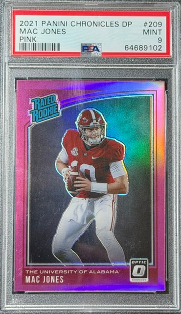 2021 PANINI CHRONICLES MAC JONES DRAFT PICKS PINK PSA 9