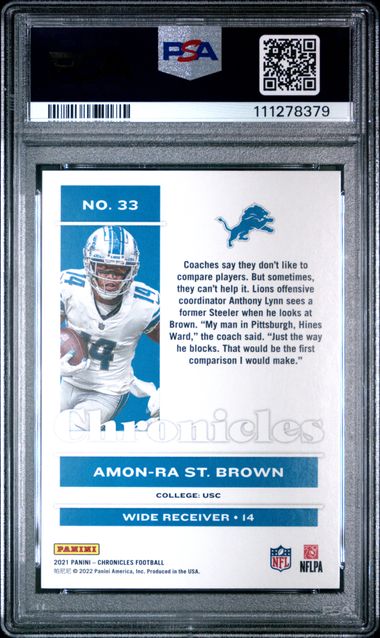 2021 Panini Chronicles #33 Amon-Ra St. Brown PSA 9
