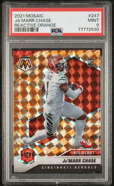 2021 PANINI MOSAIC #247 Ja’MARR CHASE REACTIVE ORANGE
