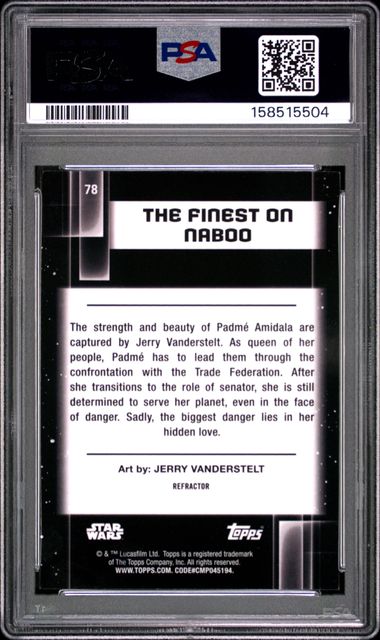 2021 TOPPS CHROME STAR WARS GALAXY THE FINEST ON NABOO REFRACTOR PSA 10