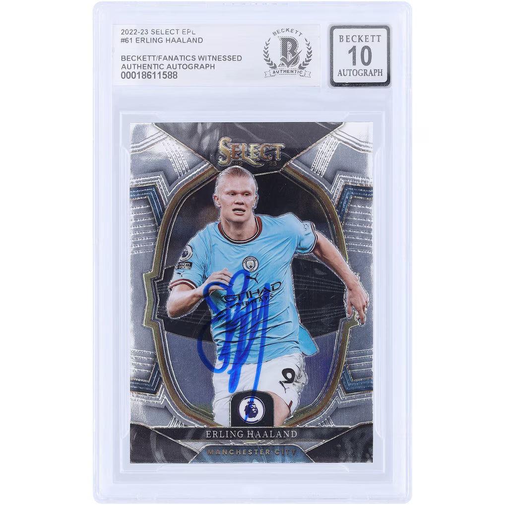 2022-23 Select EPL Erling Haaland Beckett/Fanatics Authentic Auto