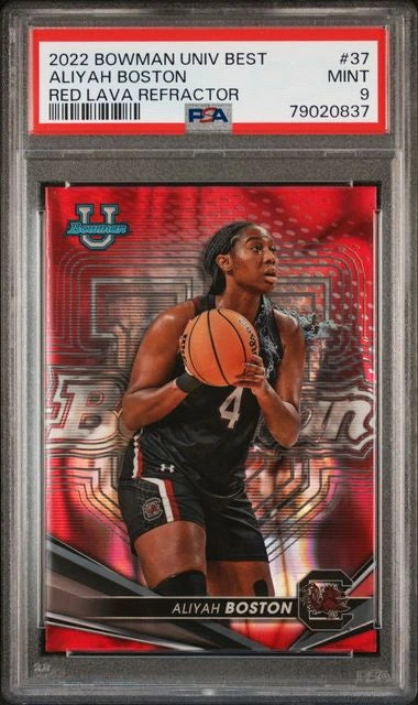 2022 Bowman University Best Aliyah Boston Red Lava Refractor 1/5 PSA 9