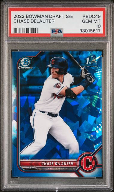 2022 BOWMAN DRAFT CHASE DELAUTER CHROME SAPPHIRE PSA 10