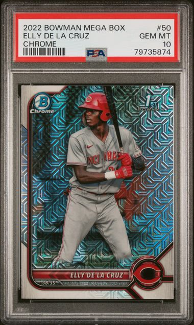 2022 BOWMAN MEGA BOX ELLY DE LA CRUZ CHROME #50 PSA 10
