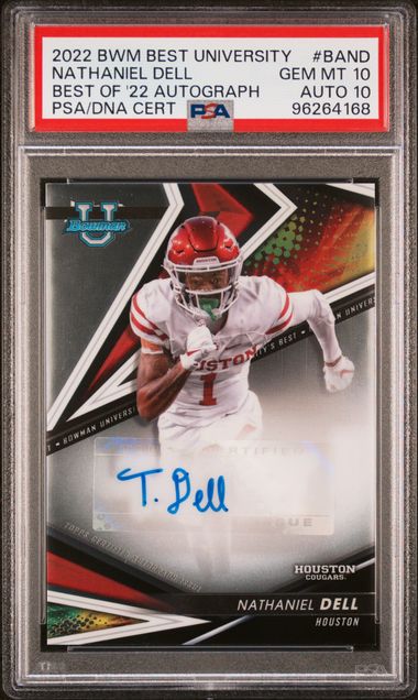 2022 Bowman's Best University Nathaniel Dell Auto PSA 10, Auto 10