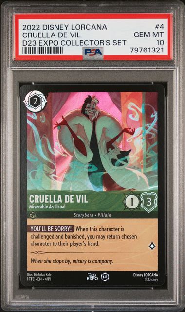 2022 Disney Lorcana D23 Expo Complete Set - ALL PSA 10's !!!