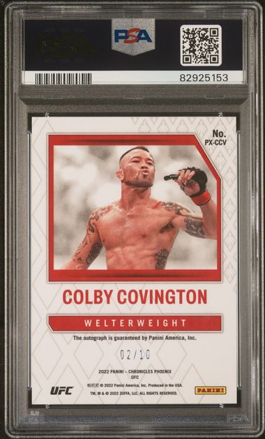 2022 Panini Chronicles UFC Phoenix Colby Covington Auto Gold /10 PSA 9