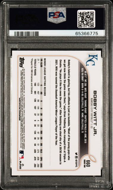 2022 Topps Bobby Witt Jr. SP RC PSA 10