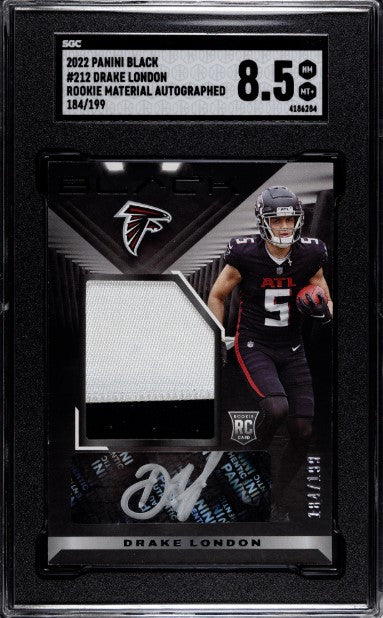 2022 Panini Black Drake London Rookie Material Autographs /199 SGC 8.5