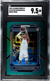 2023-24 Panini Prizm Draft Picks Victor Wembanyama Green Prizm SGC 9.5