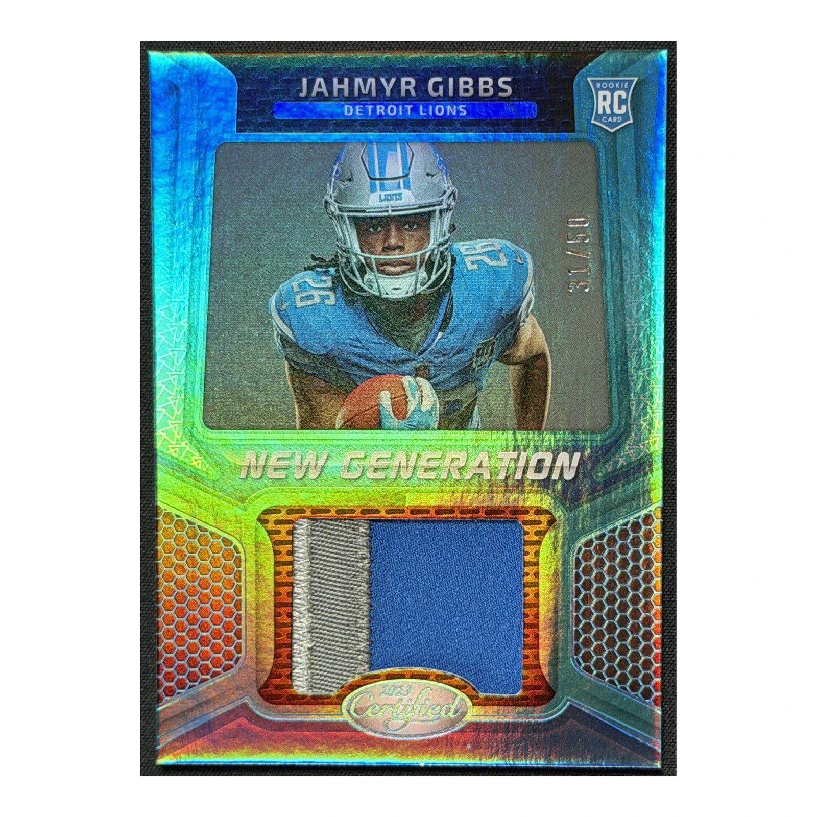 2023 Certified Jahmyr Gibbs New Generation RC /50 Jersey