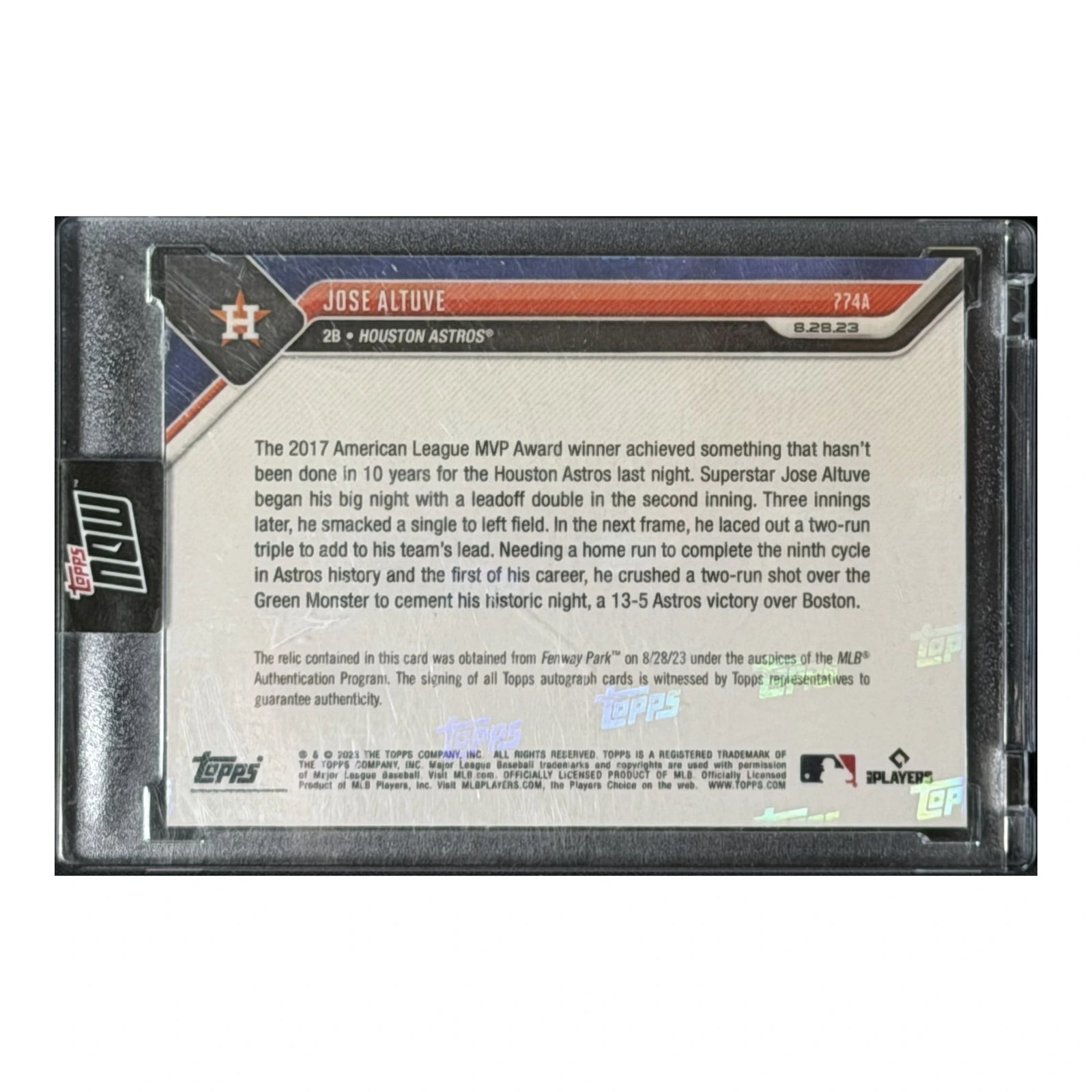 2023 Topps Now Jose Altuve 1st Career Cycle On Card Auto /99