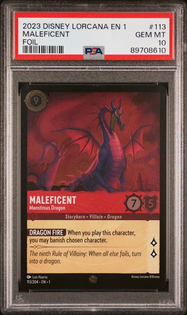 2023 Disney Lorcana Maleficent Foil English #113 PSA 10