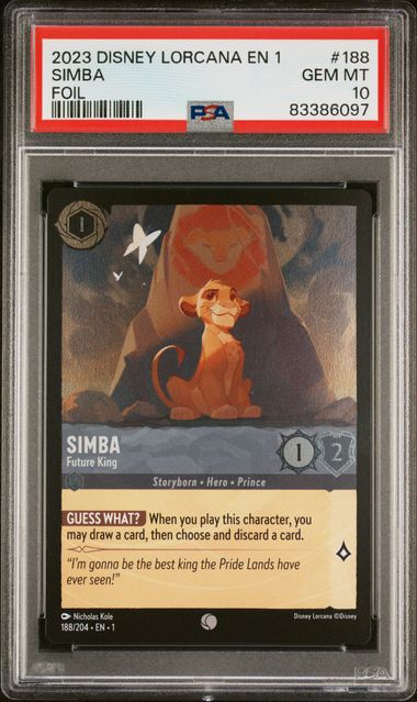 2023 Disney Lorcana Simba Foil English #188 PSA 10