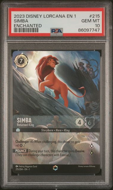 2023 Disney Lorcana Simba Enchanted English #215 PSA 10