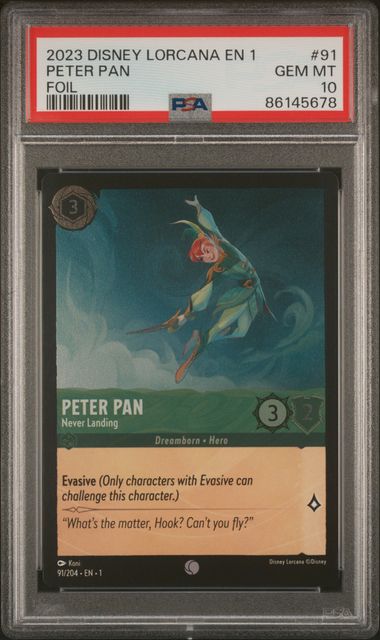2023 Disney Lorcana Peter Pan Foil English #91 PSA 10