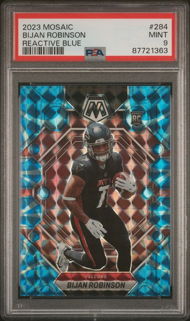 2023 Mosaic Bijan Robinson RC Reactive Blue #284 PSA 9