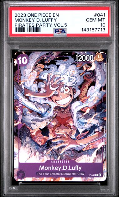 2023 ONE PIECE #041 MONKEY D. LUFFY PIRATES PARTY VOL.5 PSA 10