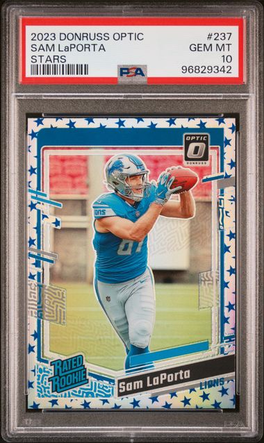 2023 Panini Donruss Optic Sam Laporta Stars PSA 10