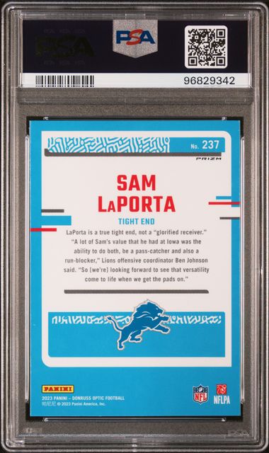 2023 Panini Donruss Optic Sam Laporta Stars PSA 10