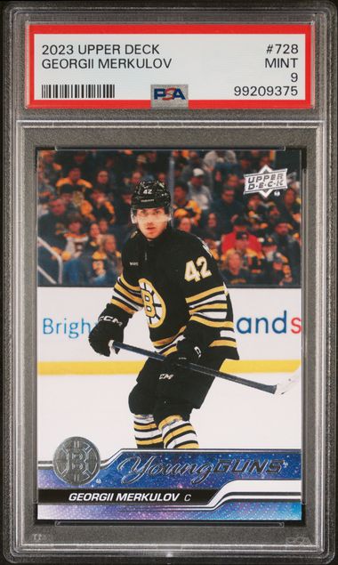 2023 Upper Deck Georgii Merkulov Young Guns #728 PSA 9