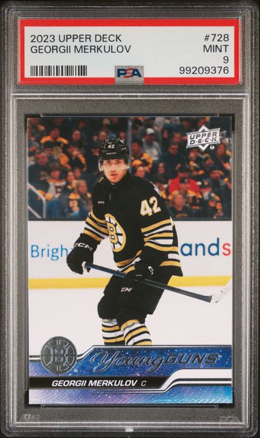 2023 Upper Deck Georgii Merkulov Young Guns #728 PSA 9