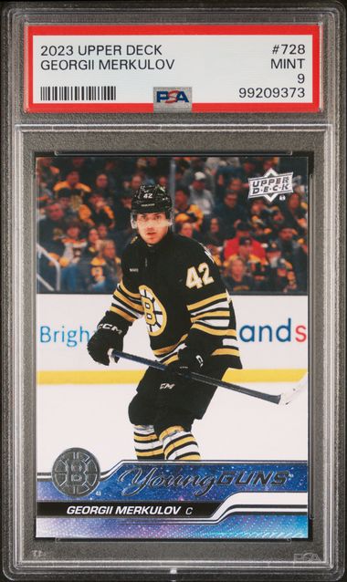 2023 Upper Deck Georgii Merkulov Young Guns #728 PSA 9
