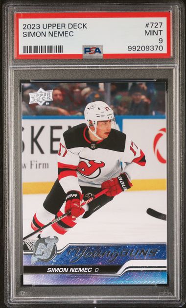 2023 Upper Deck Simon Nemec Young Guns #727 PSA 9