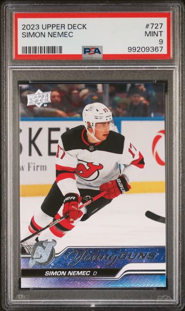 2023 Upper Deck Simon Nemec Young Guns #727 PSA 9