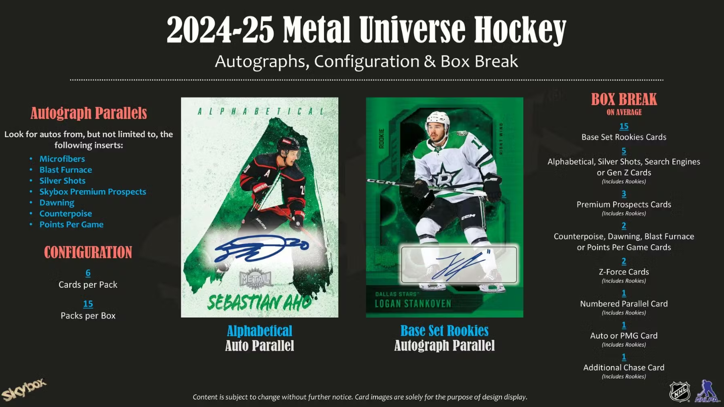 2024-25 Upper Deck Skybox Metal Universe Hockey Hobby Box