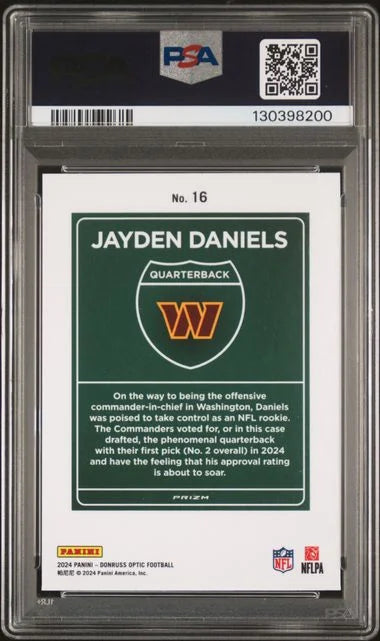 2024 Donruss Optic Jayden Daniels RC Downtown PSA 10