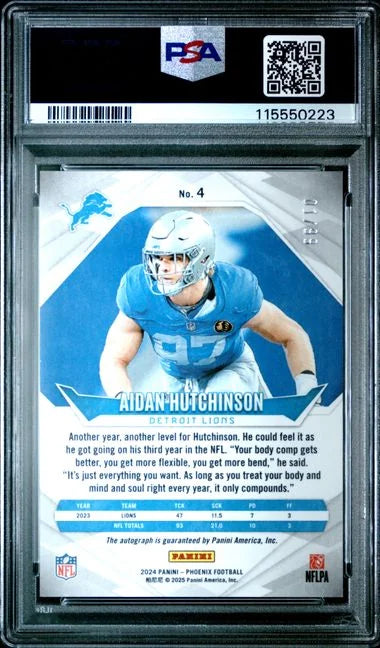 2024 Panini Phoenix Aidan Hutchinson Auto Red 01/99 POP 7