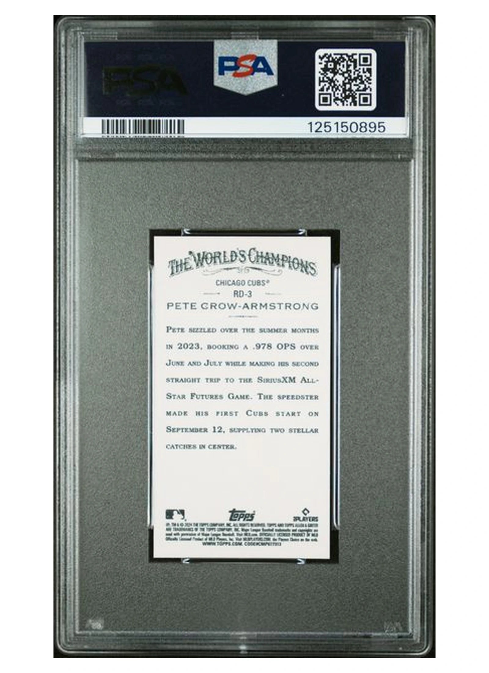 2024 Topps Allen & Ginter Pete Crow-Armstrong RC Mini PSA 10
