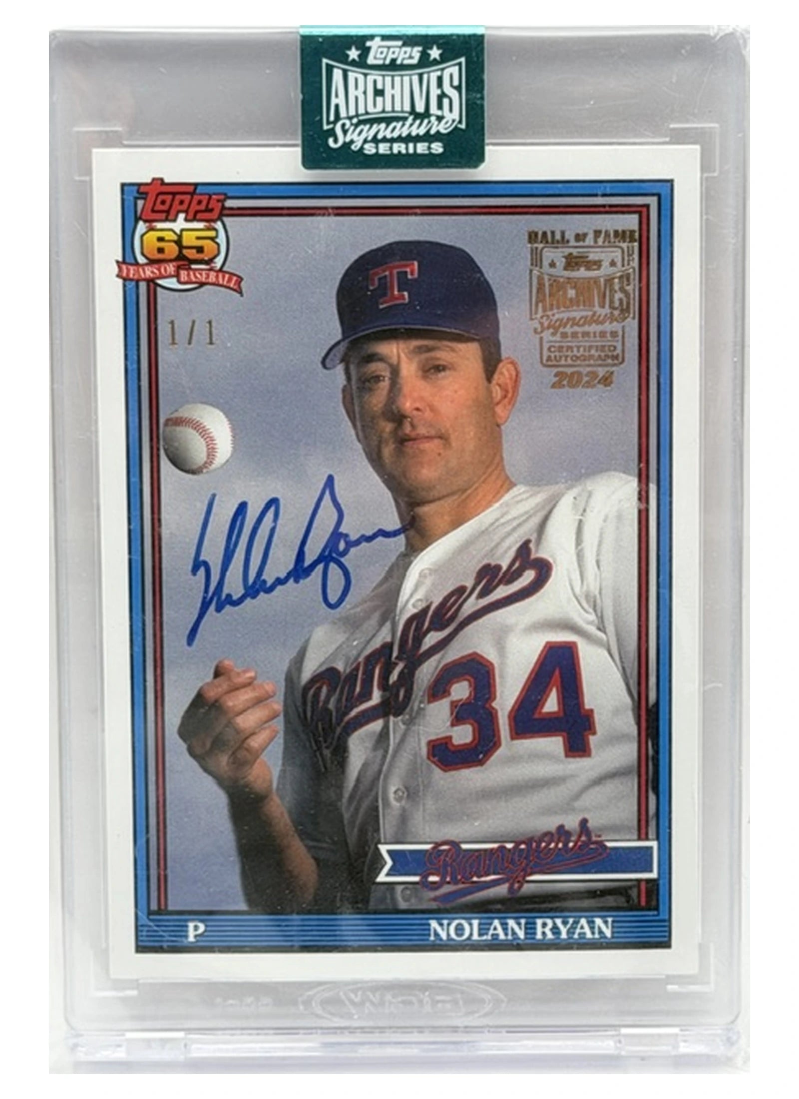2024 Topps Archives Nolan Ryan Auto 1/1 CGC AUTH