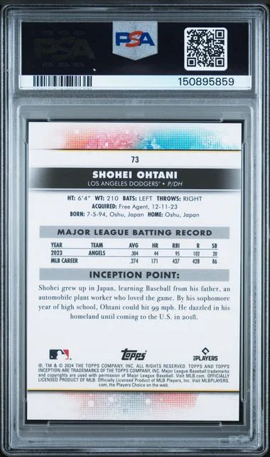 2024 Topps Inception Shohei Ohtani PSA 9