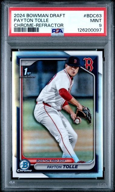 2024 BOWMAN DRAFT PAYTON TOLLE CHROME REFRACTOR PSA 9