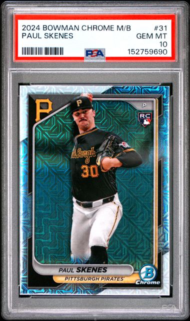 2024 Bowman Chrome Paul Skenes RC #31 Mega Box PSA 10